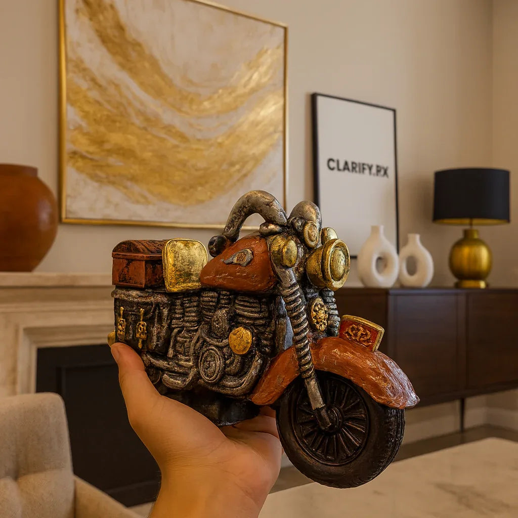 Vintage Bike Design Showpiece – Metal Home Décor Ornament - Clarify.pk