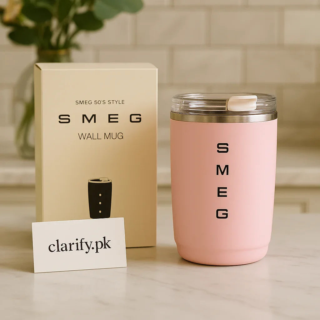 Pink SMEG Insulated Mug – Luxury Travel Cup - Clarify.pk