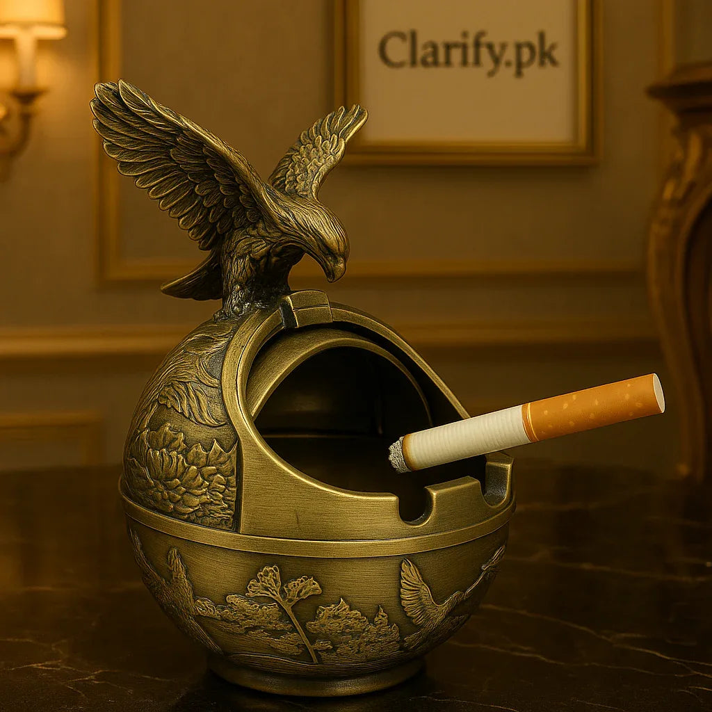 Metal Eagle Ashtray – Vintage Decorative Cigarette Holder - Clarify.pk