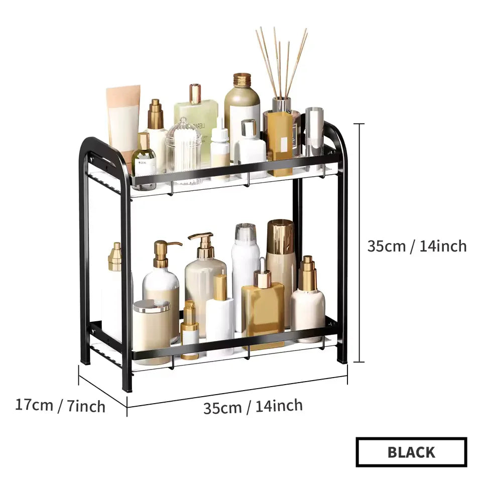 2 Tier Bathroom Counter Organizer - Sturdy & Stylish - Clarify.pk