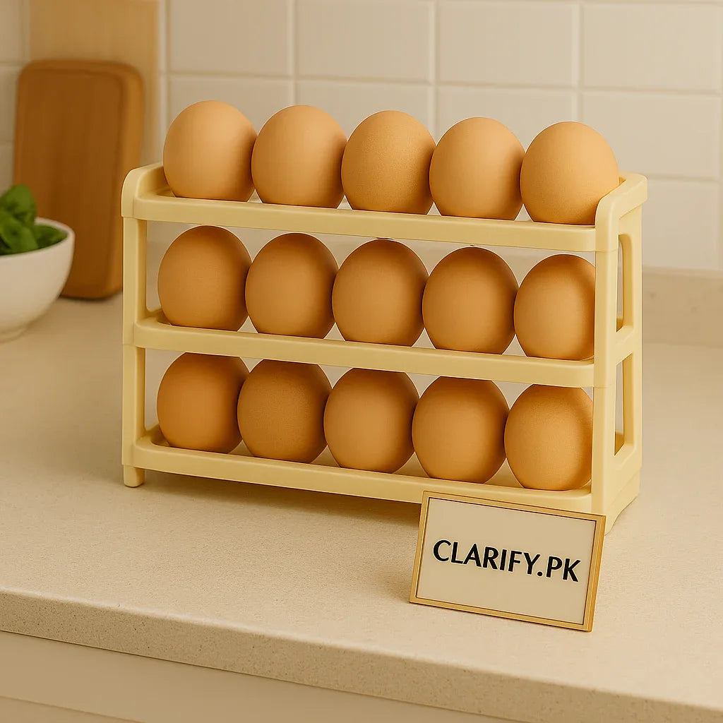 3-Tier Egg Storage Rack – Holds 24 Eggs - Clarify.pk
