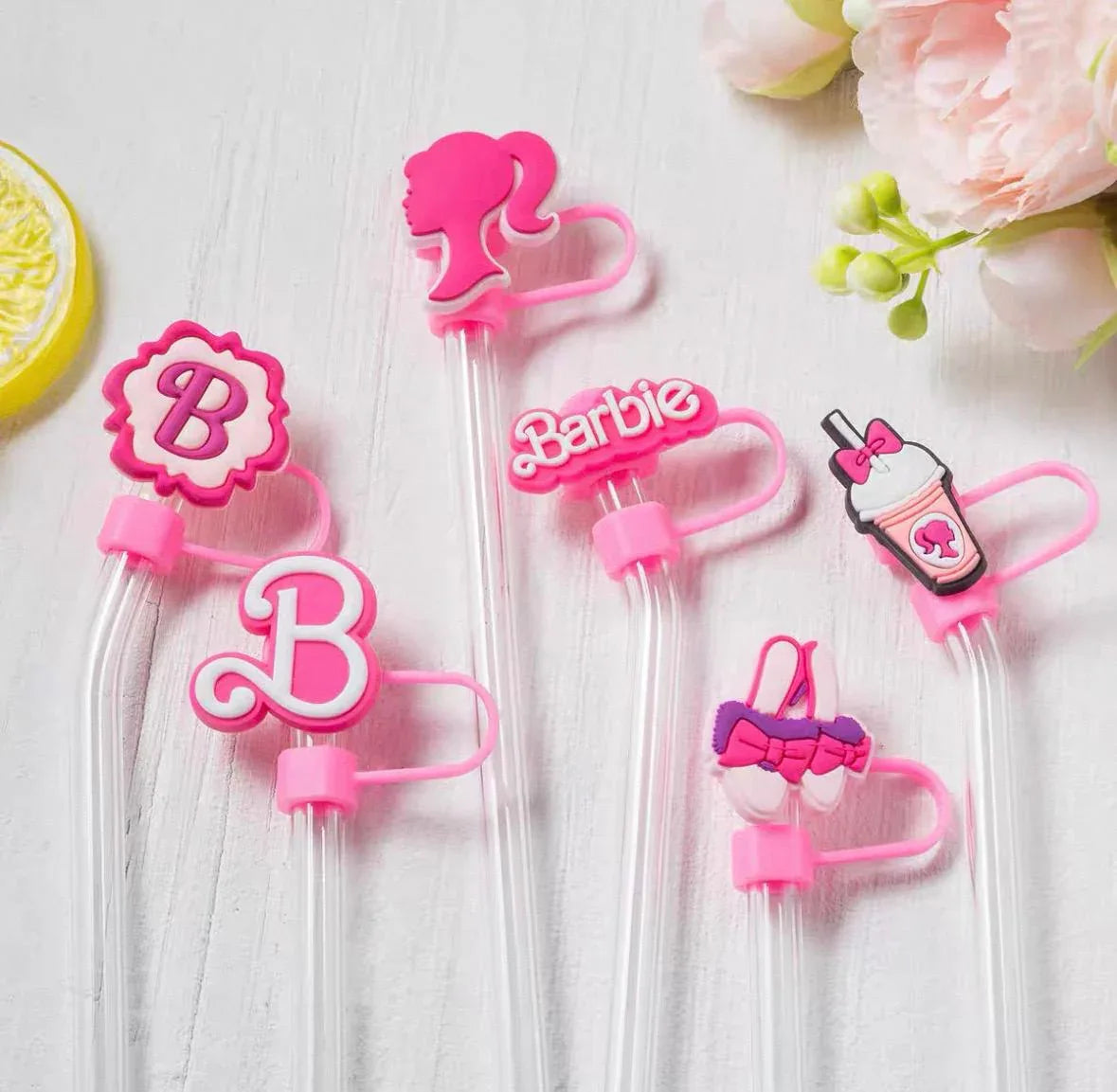 Stanley Tumbler Straw Stopper – Barbie Style Cup Accessory (Random Design) (Each) - Clarify.pk