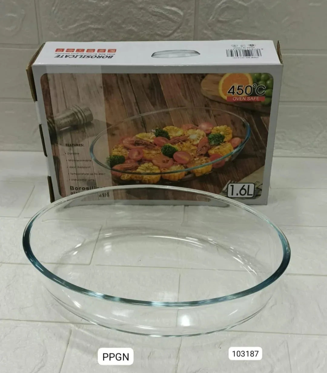 Circular Toughened Glass Baking Dish – Oven Safe up to 450°C - Clarify.pk