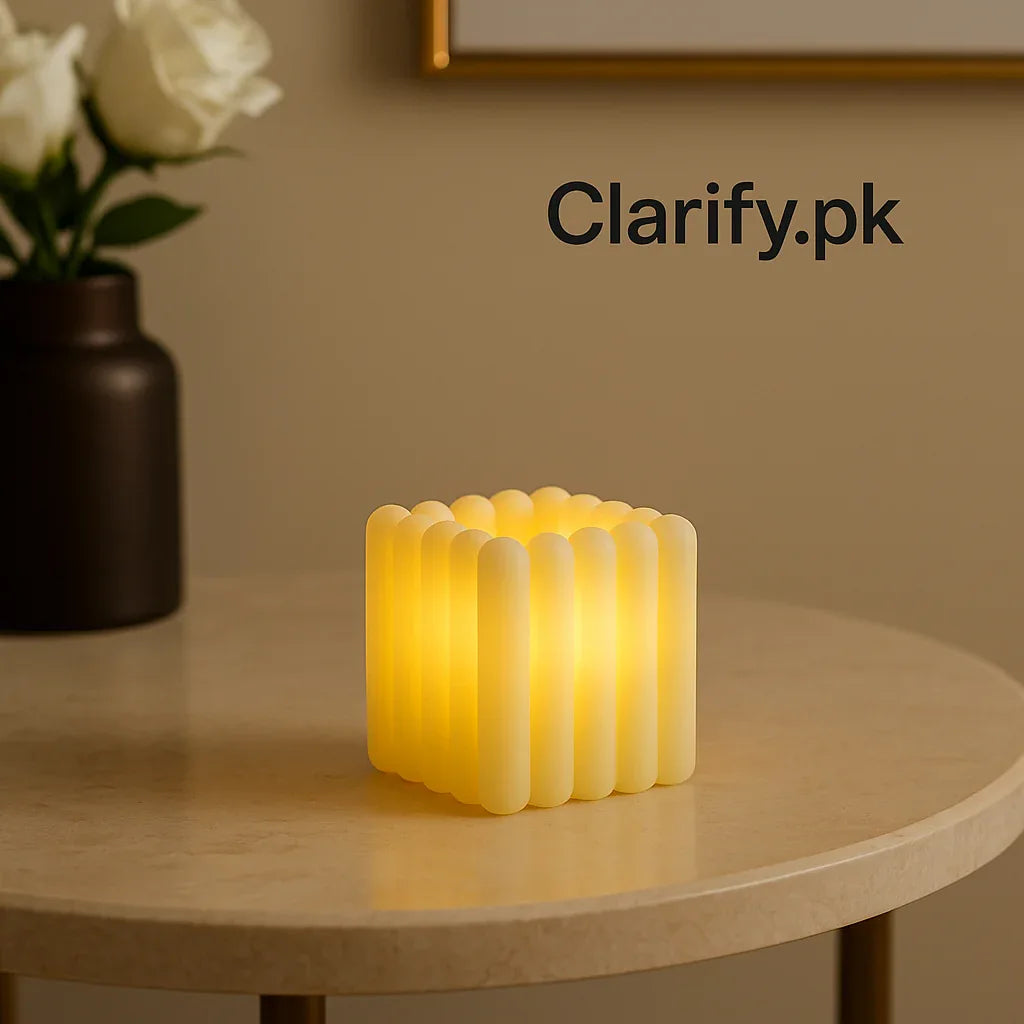LED Cube Candle – Modern Glow - Clarify.pk
