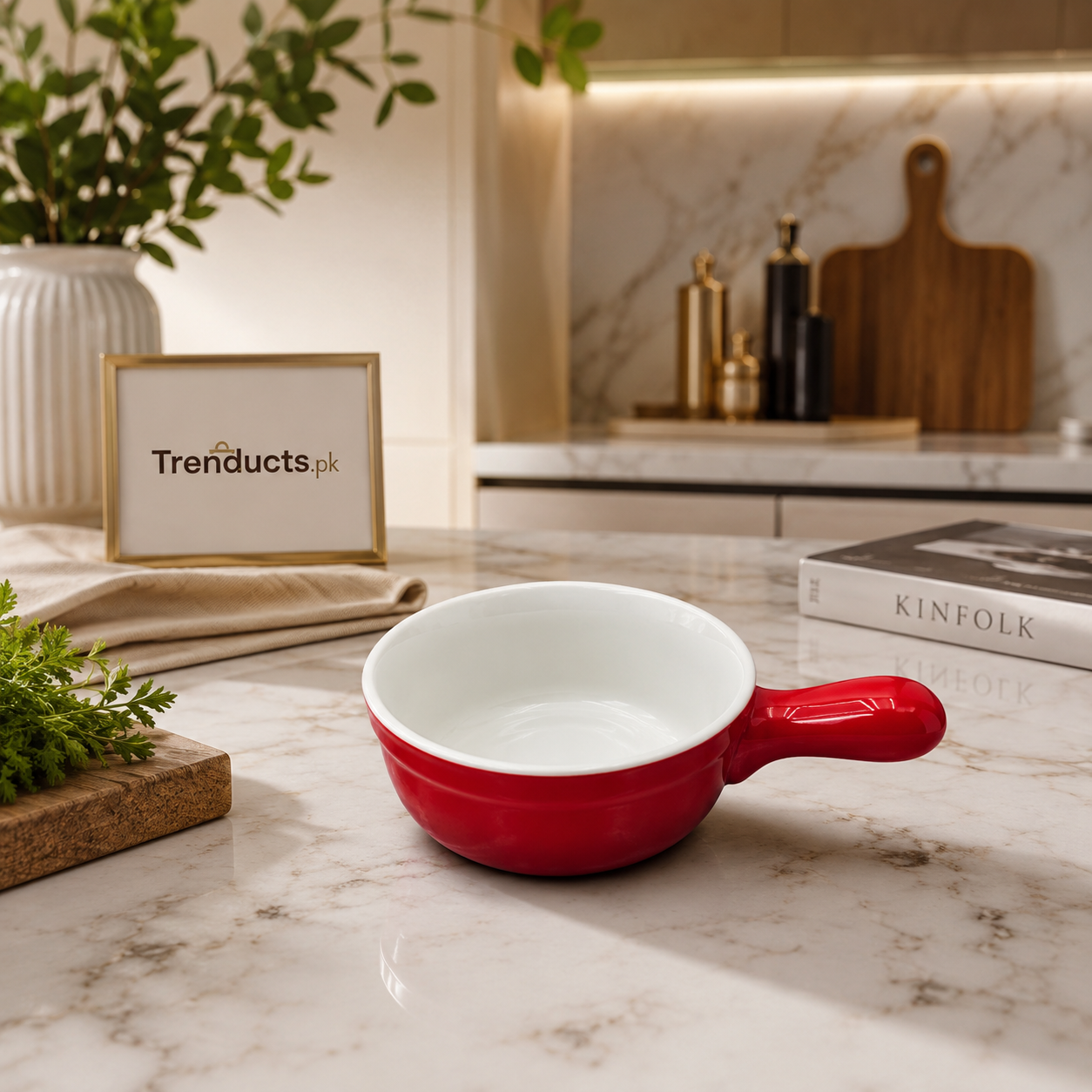 Danny Home Red Handle Condiment Dish 3″