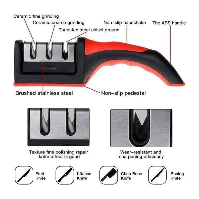 Knife Sharpener 4 Stages Multi-function Sharpening Tool - Clarify.pk