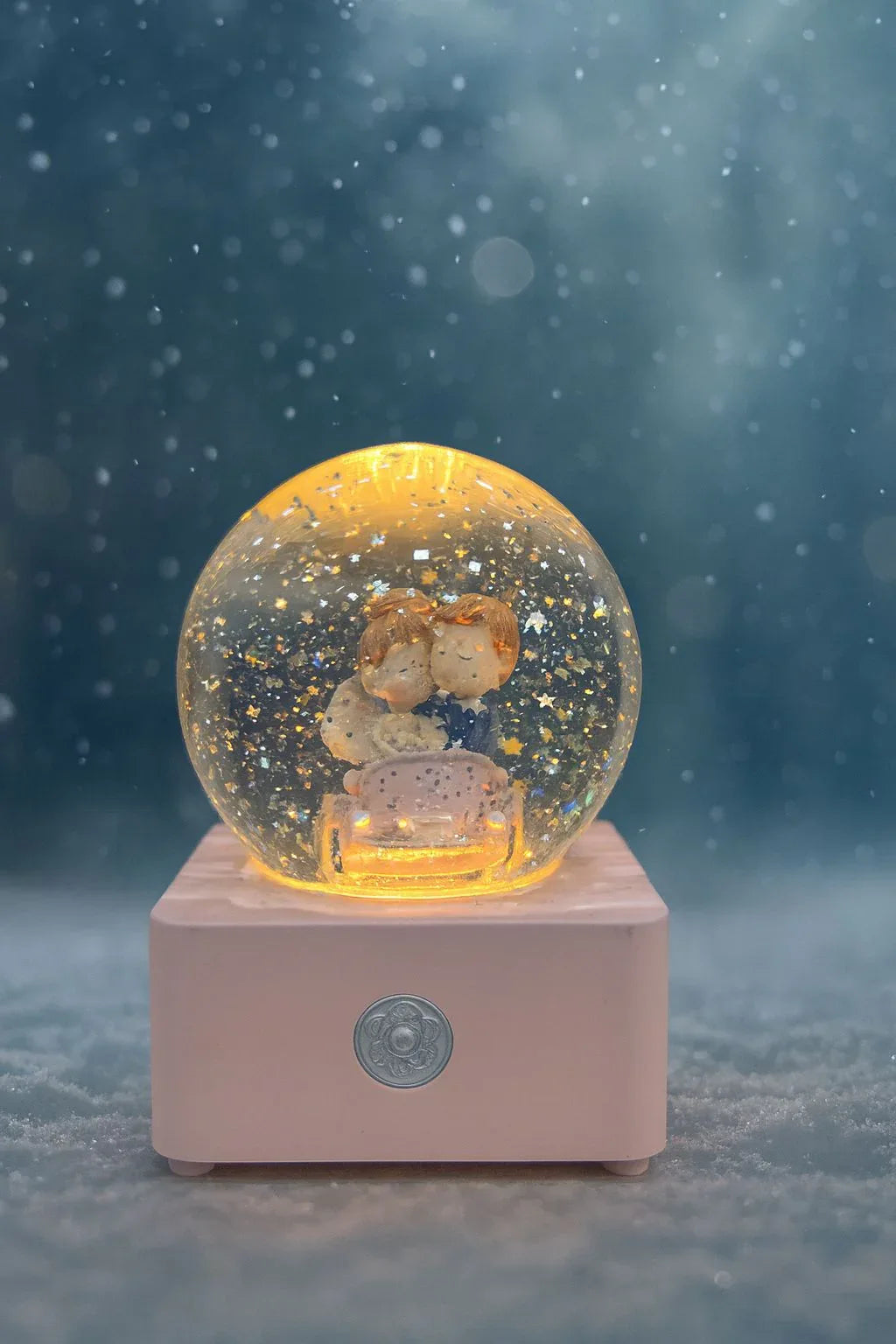 LED Rechargeable Snow Globe – Decorative Light & Gift Ornament - Clarify.pk