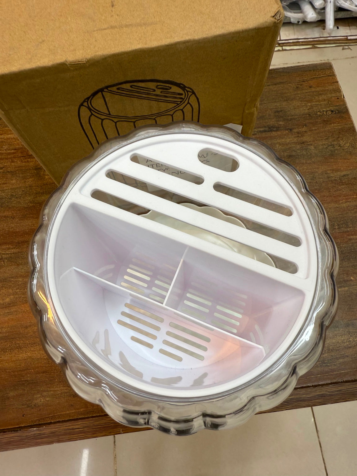 360° Rotating Acrylic Cutlery Holder Organizer