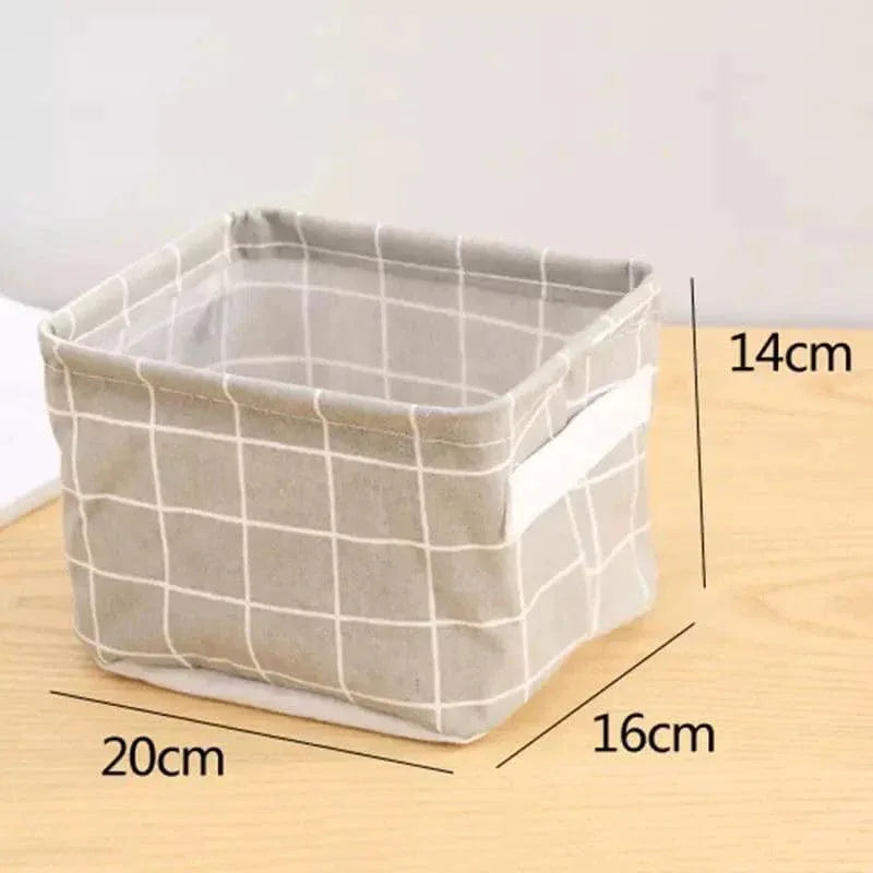 Mini Cotton Desktop Storage Basket - Stylish and Foldable Organizational Solution - Clarify.pk