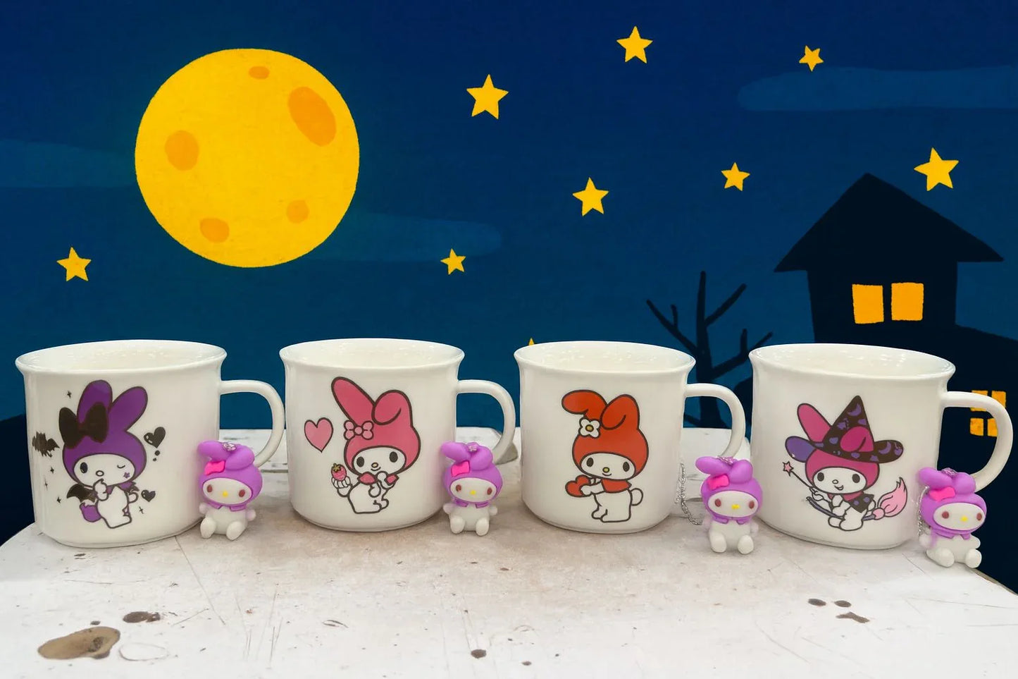 Melody & Kuromi Character Mug with Handle Keychain – Cute Cartoon Cup (each) - Clarify.pk