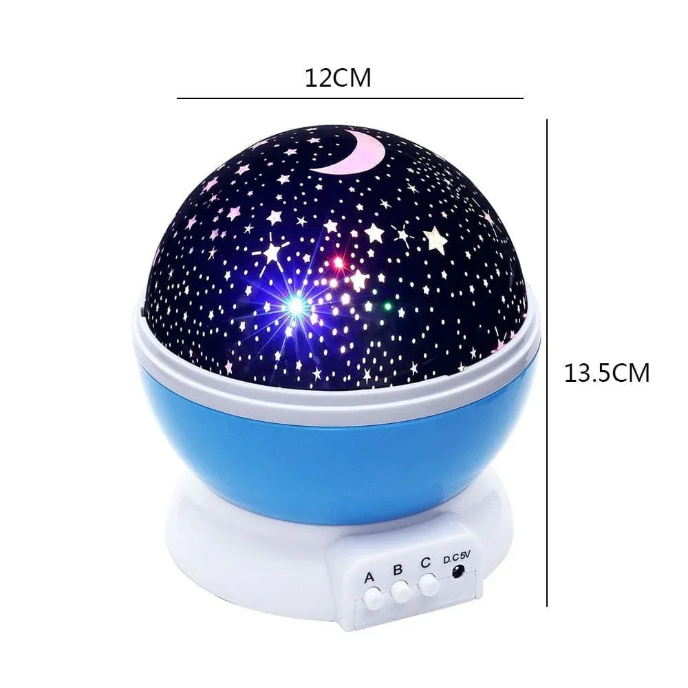 3D Night Light Projector with Colorful Star & Moon Patterns - Clarify.pk