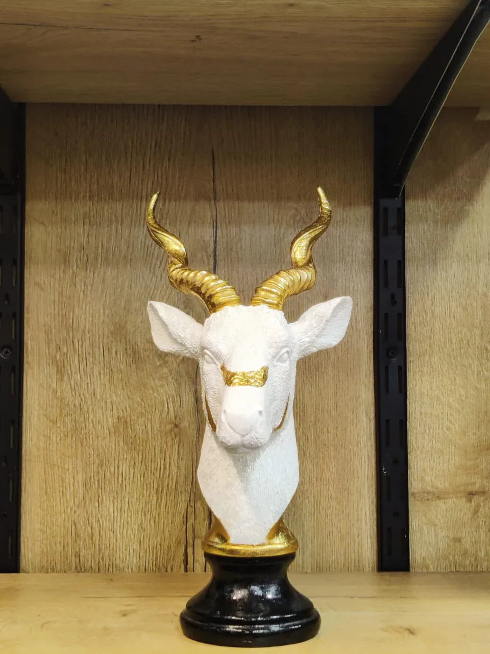 Luxury Gold Markhor Head Decorative Showpiece - Clarify.pk