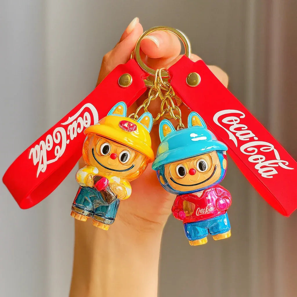 Creative CocaCola Labubu Keychain – Trendy Bag Charm (Random) - Clarify.pk
