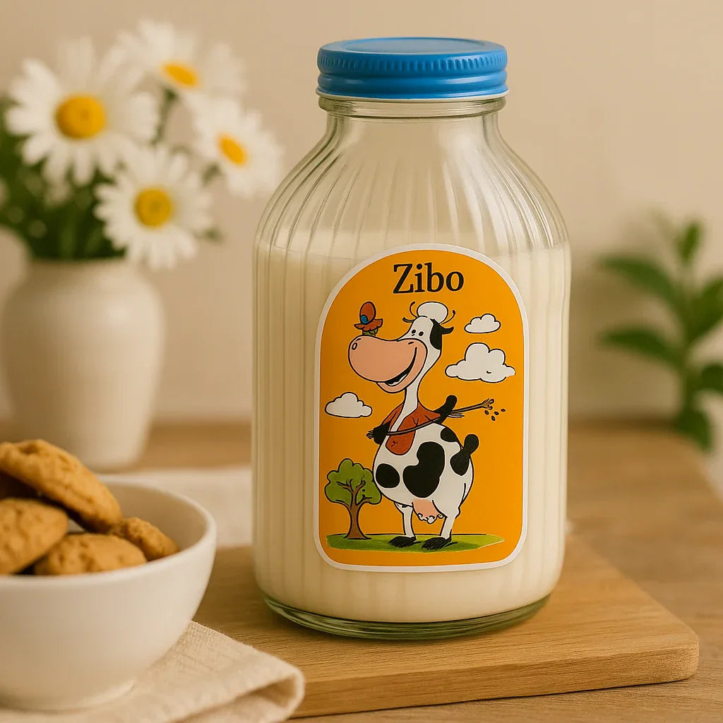 Vintage Glass Milk Bottle – 1L Luxury Kitchen Storage - Clarify.pk