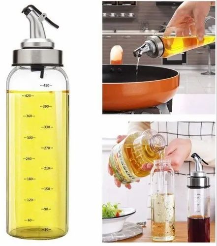 High-Durability Glass Oil & Vinegar Dispenser Bottle HAT
