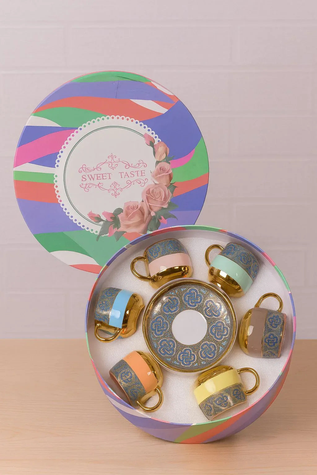 6pcs Colorful Cup & Saucer Set – Vibrant Tea & Coffee Set