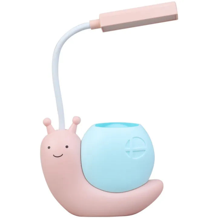 Snail LED Desk Lamp with USB Charging & Pen Holder