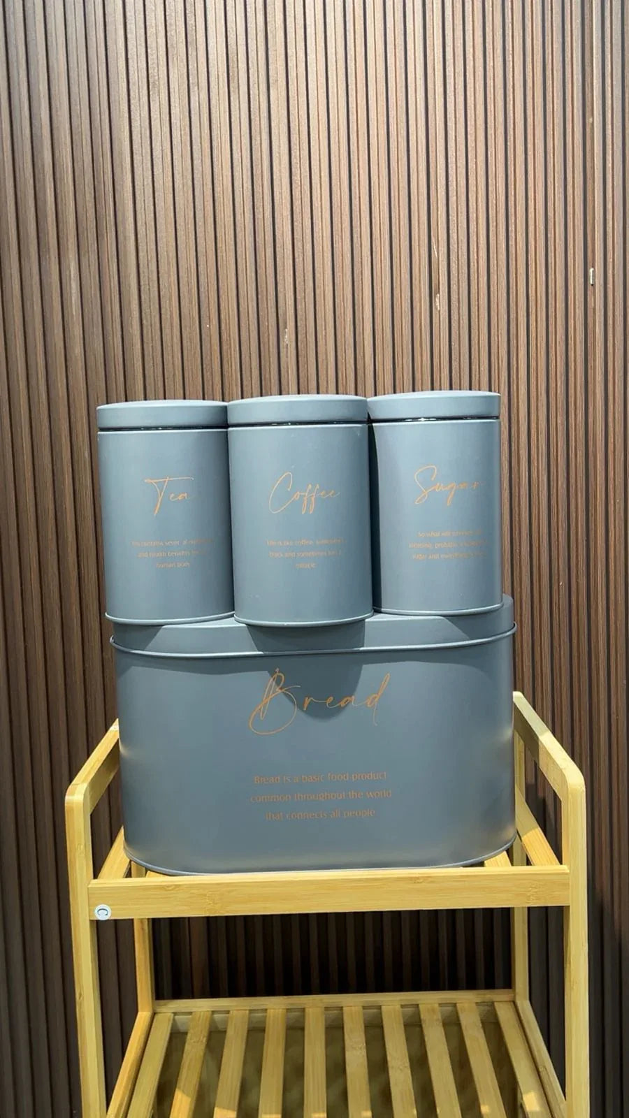 4-Piece Metal Bread Bin & Canister Set – Kitchen Storage - Clarify.pk