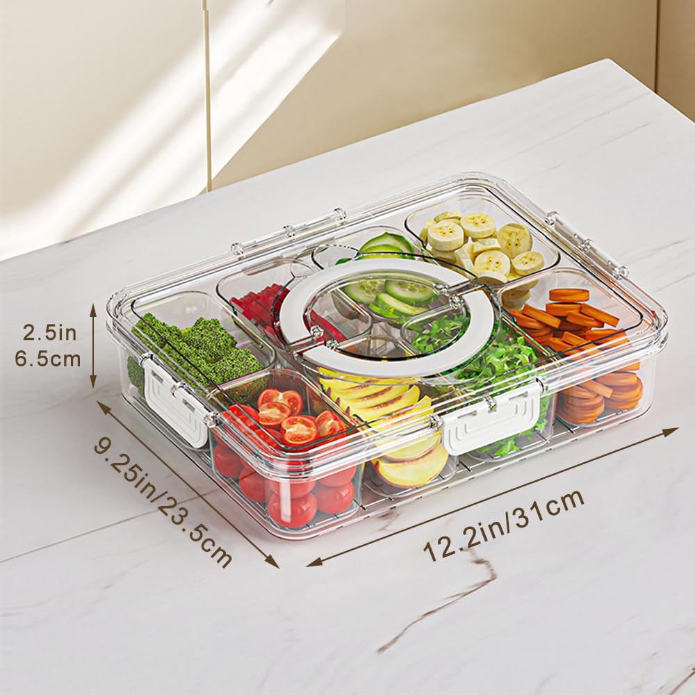 Nordic Rotating Petal Dry Fruit Box – Creative Multi-Compartment Snack Tray