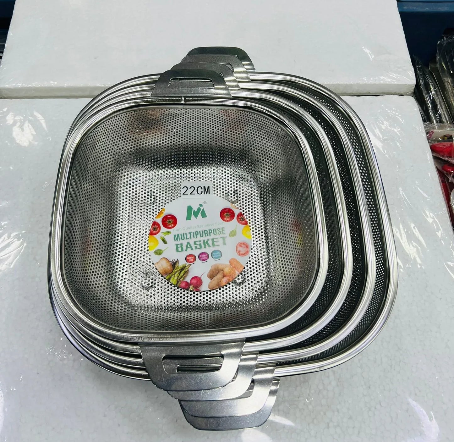 Stainless Steel Heavy Rice & Stain Colanders – Durable Kitchen Strainer - Clarify.pk