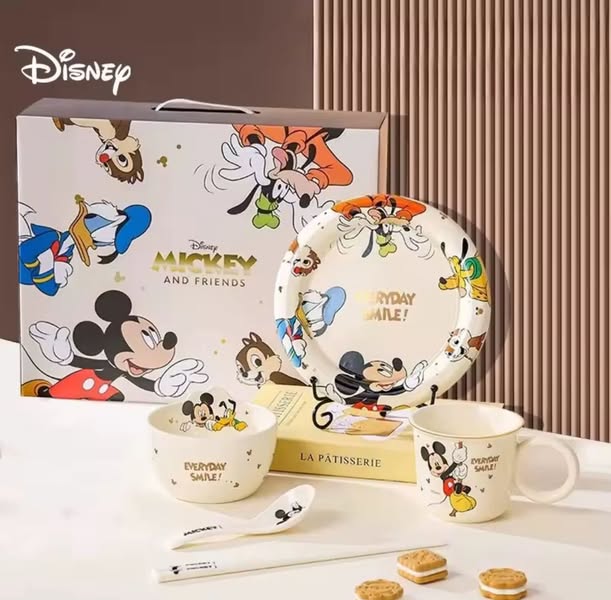 Disney Mickey & Friends Ceramic Crockery – Premium 4-Piece Kids Dining Set