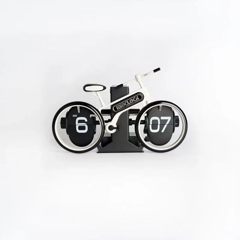 Retro Bicycle Flip Clock – Fashion Desktop Clock for Home & Office Décor (Random Color) - Clarify.pk