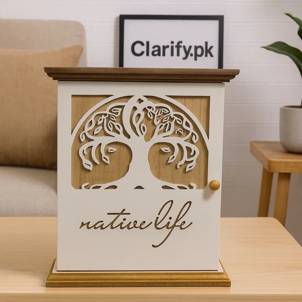Wooden Key Box – Tree Design Wall Mounted Organizer - Clarify.pk