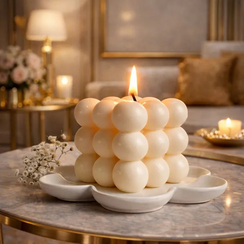 Bubble Cube Candle – Aesthetic Decorative Candle Light (led Candle) - Clarify.pk