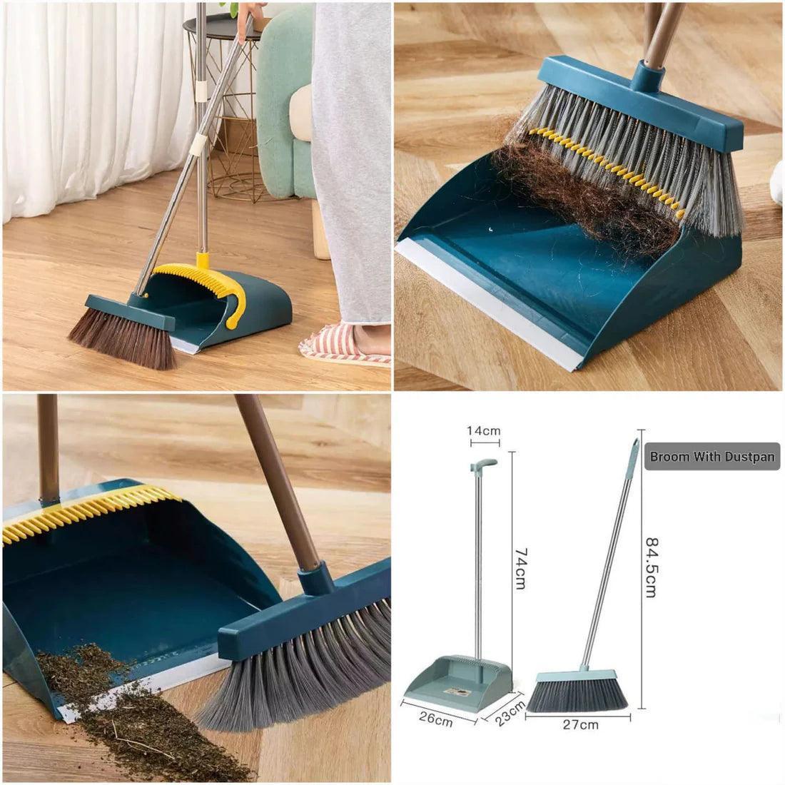 Broom and Dustpan Set with Scoop and Cleaning Brush for Efficient Cleaning - Clarify.pk