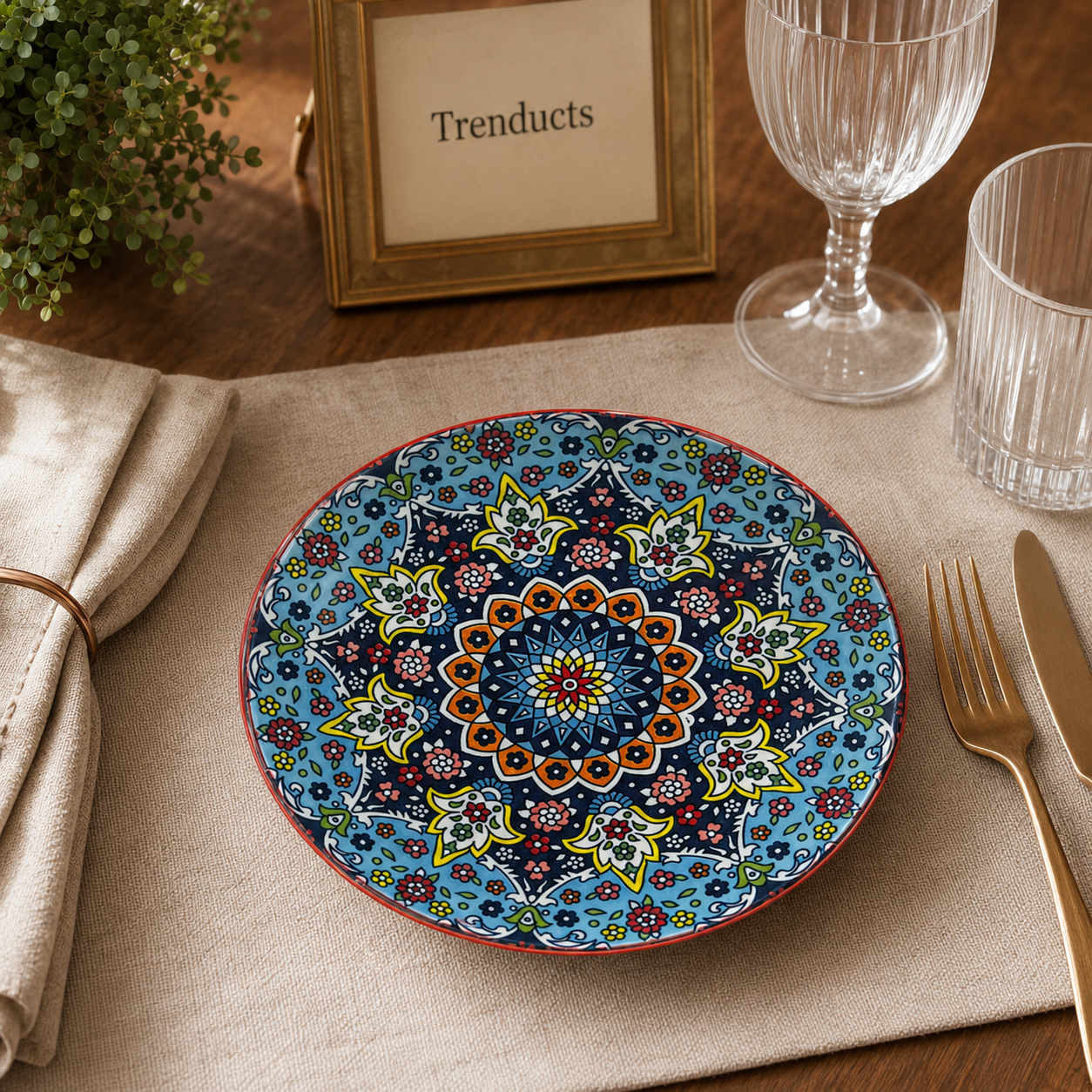 Premium 8-Inch Decorative Quarter Plate