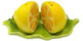 Lemon Shape Ceramic Salt & Pepper Shakers with Green Tray – Cute Table Set - Clarify.pk