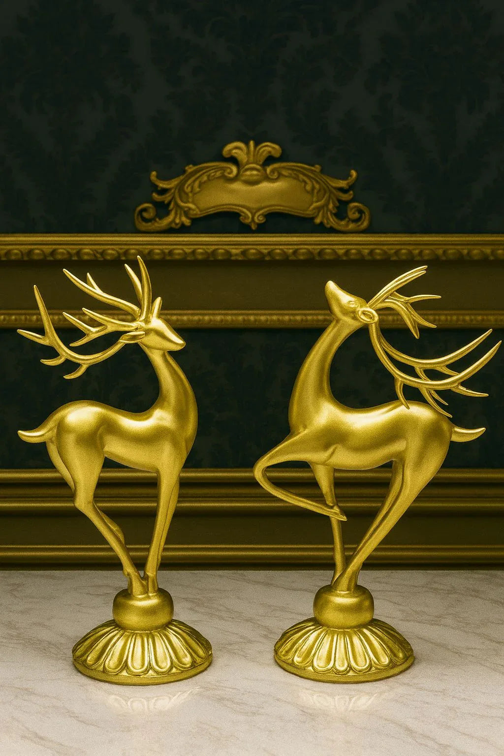 2pcs Dancing Deer Showpiece – Elegant Home Décor - Clarify.pk