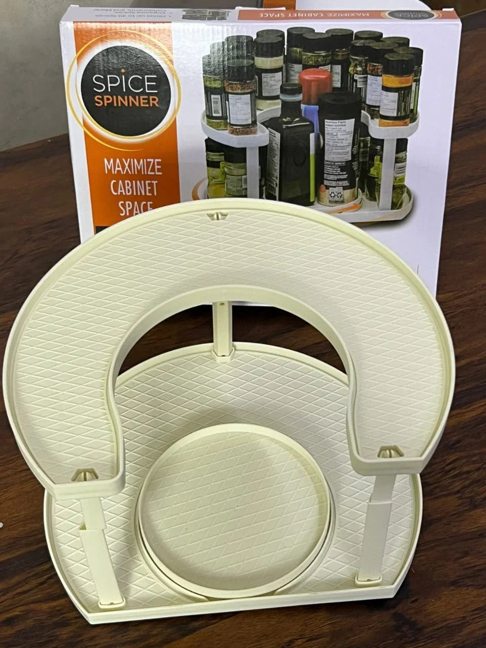 2-Tier Spice Spinner Rack – Rotating Kitchen Organizer - Clarify.pk