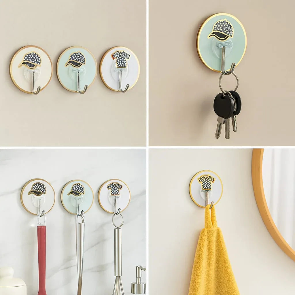 Pack of 3 Wall Hooks – Strong Adhesive Multipurpose Hangers - Clarify.pk