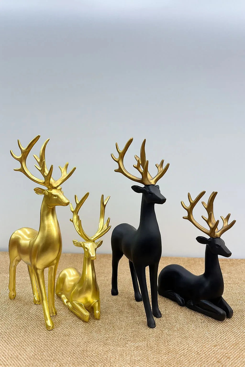 2pcs Deer Showpiece Set – Elegant Fiber Décor (Random Color) - Clarify.pk