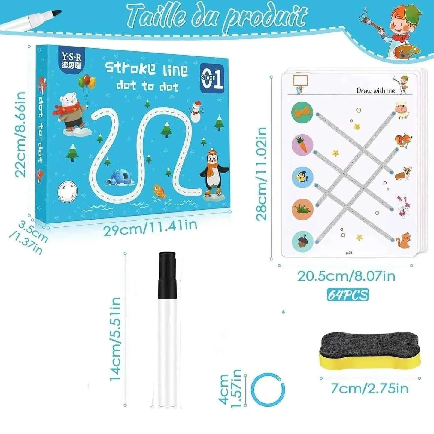 Educational 64-Page Tracing and Calligraphy Workbook for Kids and Adults - Clarify.pk