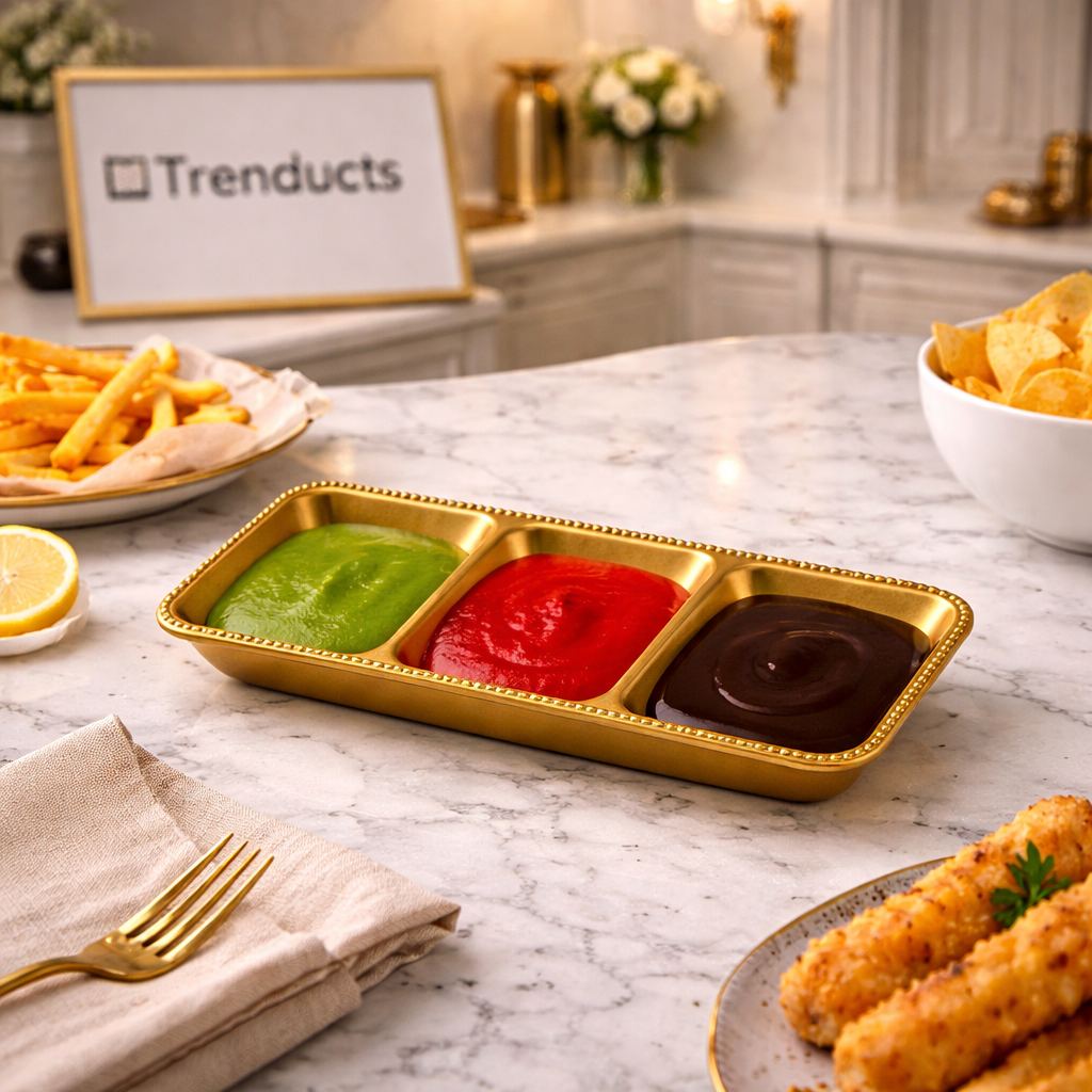 3-Section Dip & Appetizer Serving Tray