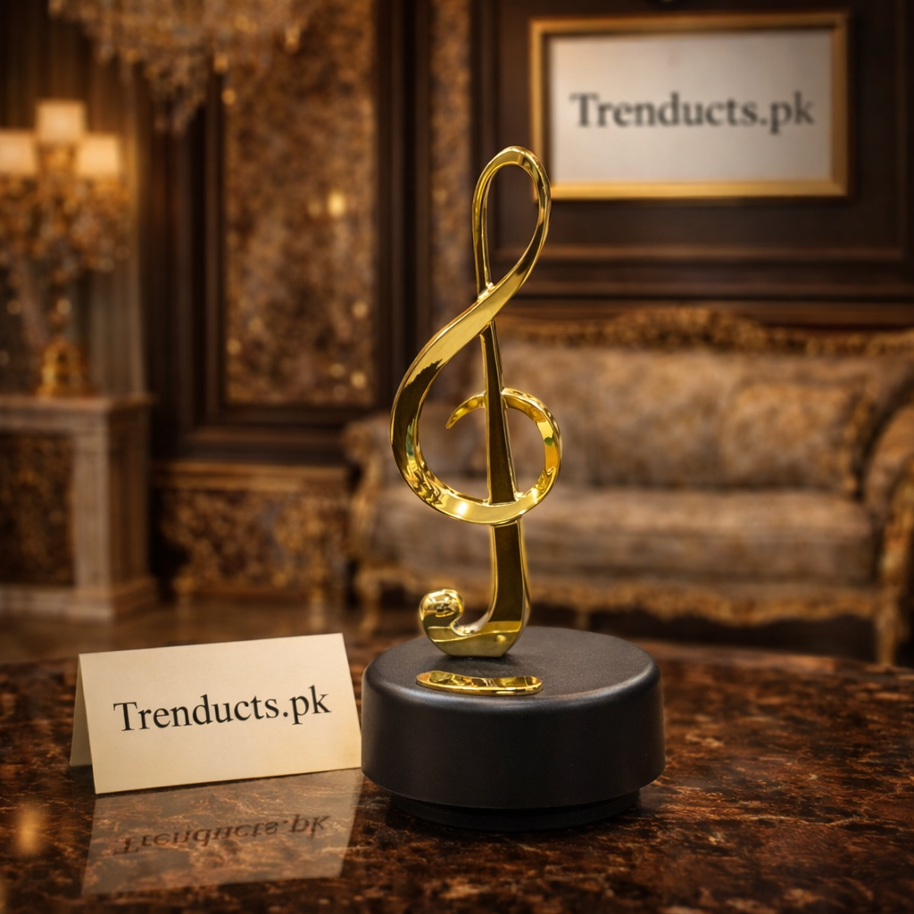 Model 71-3 vintage cello music box on a wood-grain base that rotates while playing mechanical music.