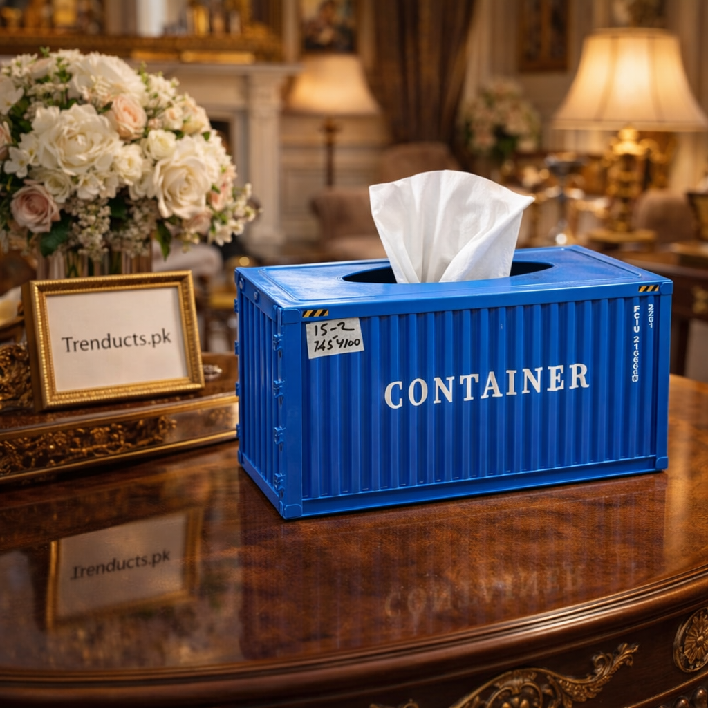 Cargo Blue Container Industrial Tissue Box