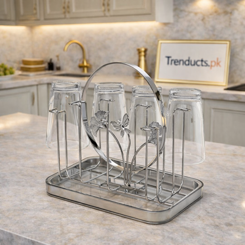 Premium Stainless Steel Glass Drying & Storage Stand