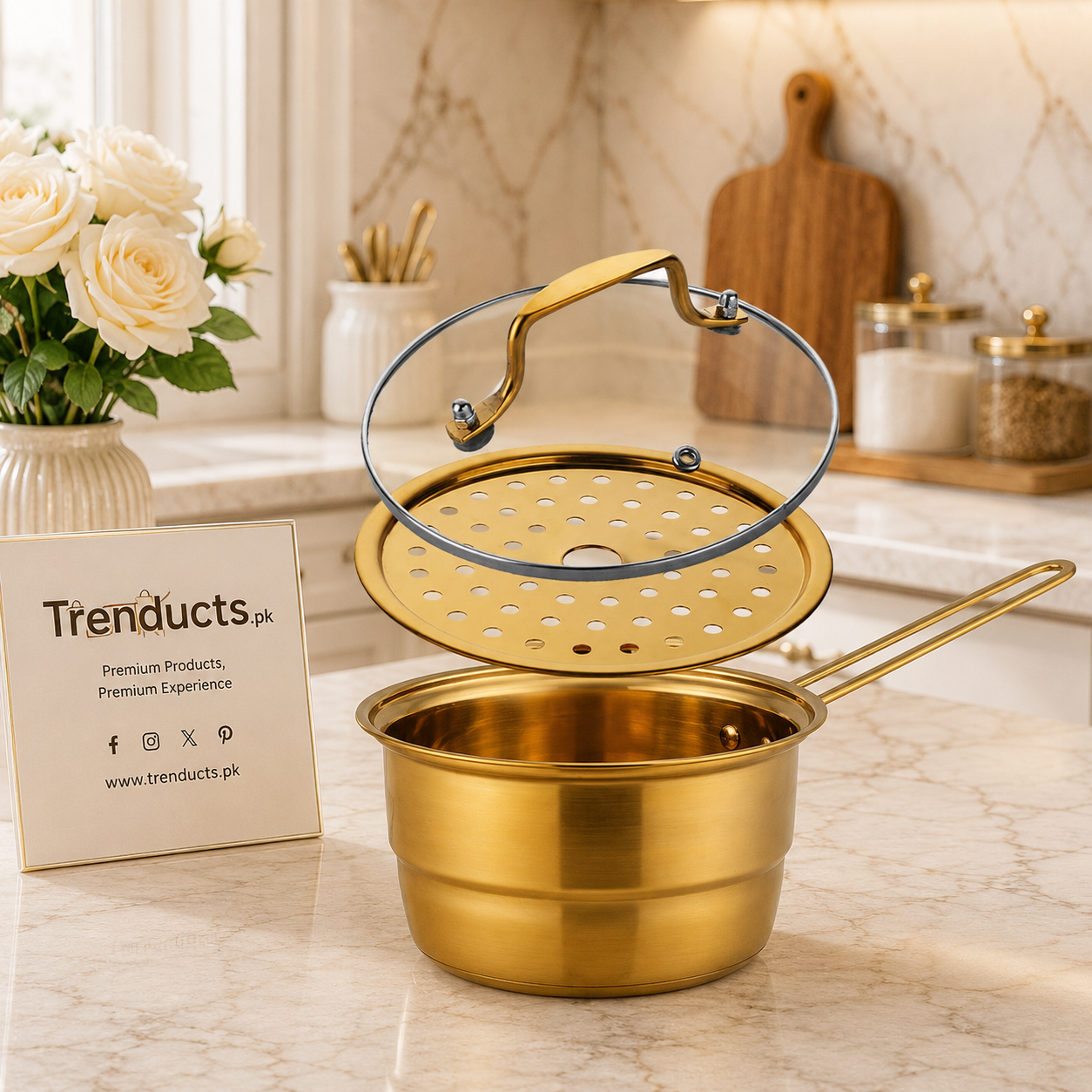 Chef-Luxury 3-in-1 Stainless Steel Saucepan & Steamer Set