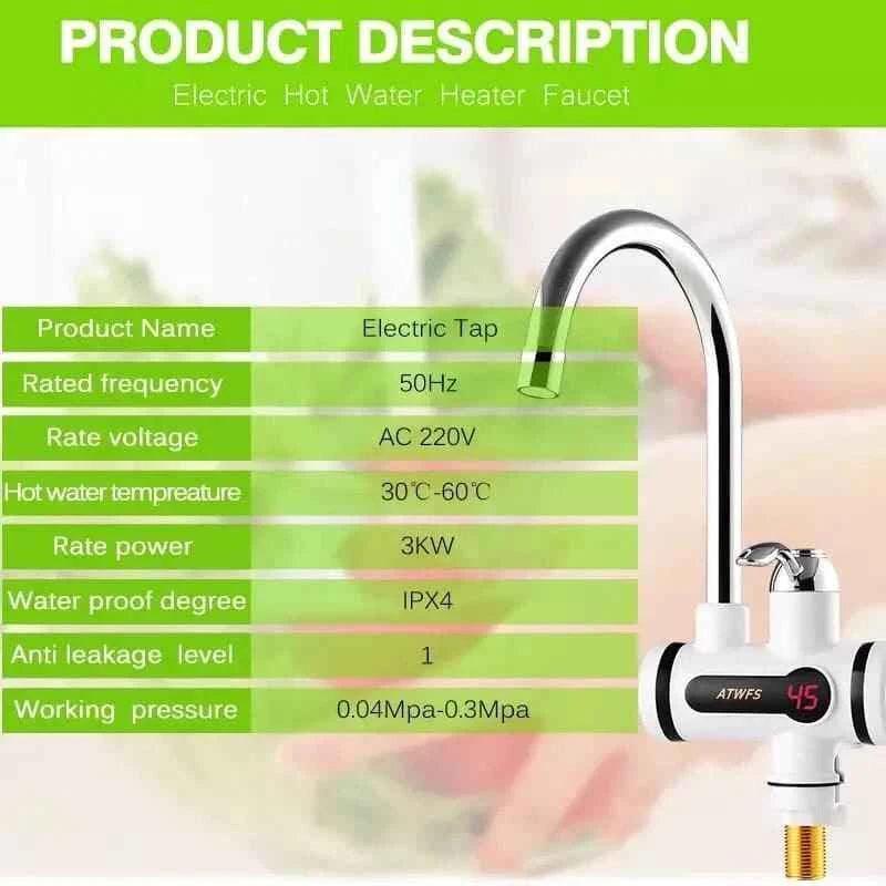 Electric Heating Faucet for Instant Hot & Cold Water – Instant Water Heater System - Clarify.pk