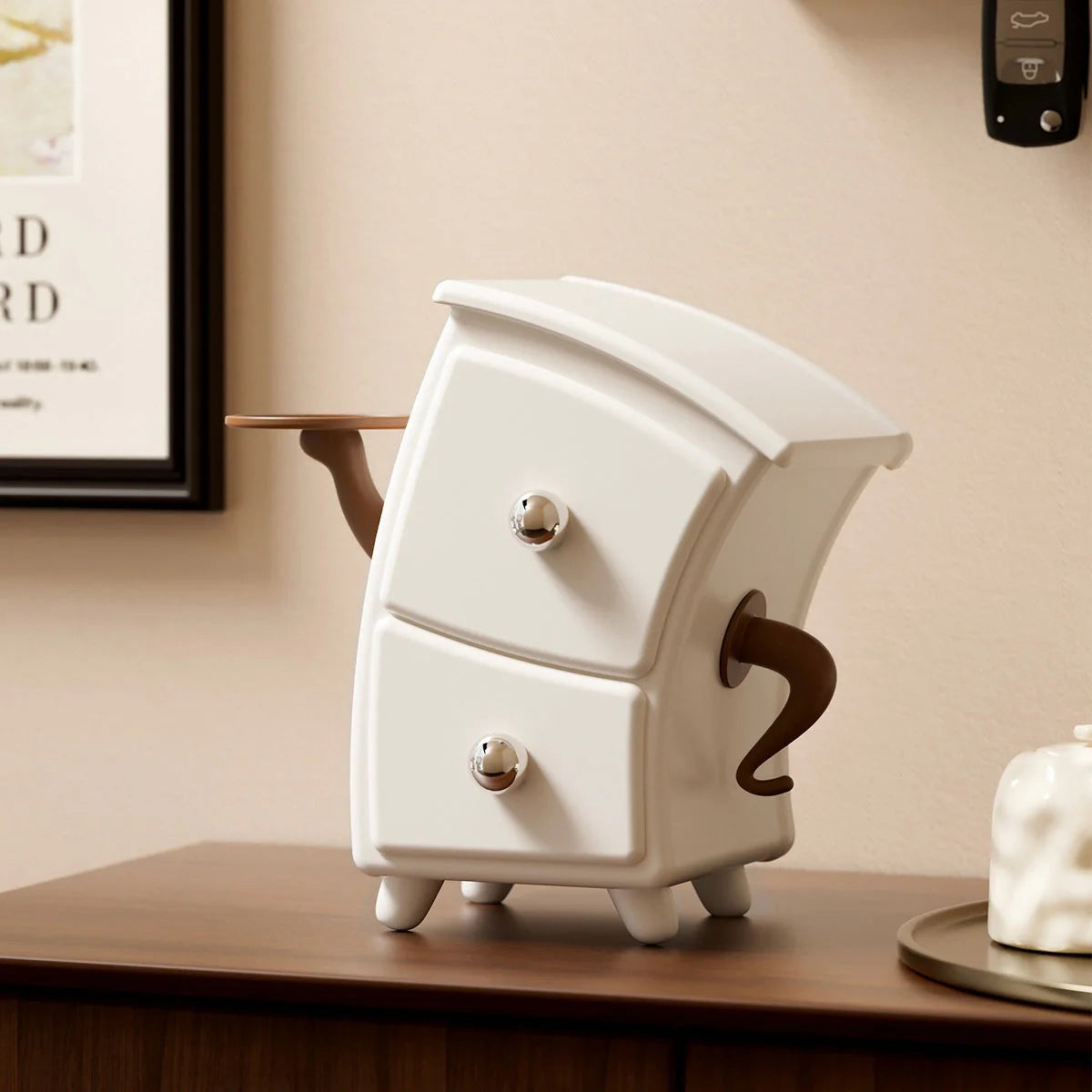 Whimsical Curved Two-Drawer Table Organizer