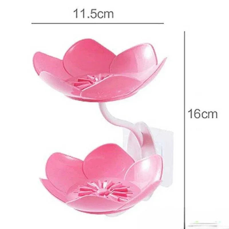 2 Layer Soap Tray - Elegant Flower Design for Stylish Soap Storage - Clarify.pk