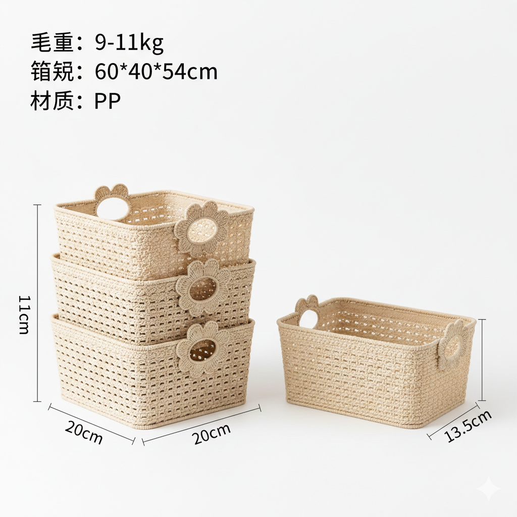 Rectangular Kitchen Basket - Multi-Purpose Storage with Handle