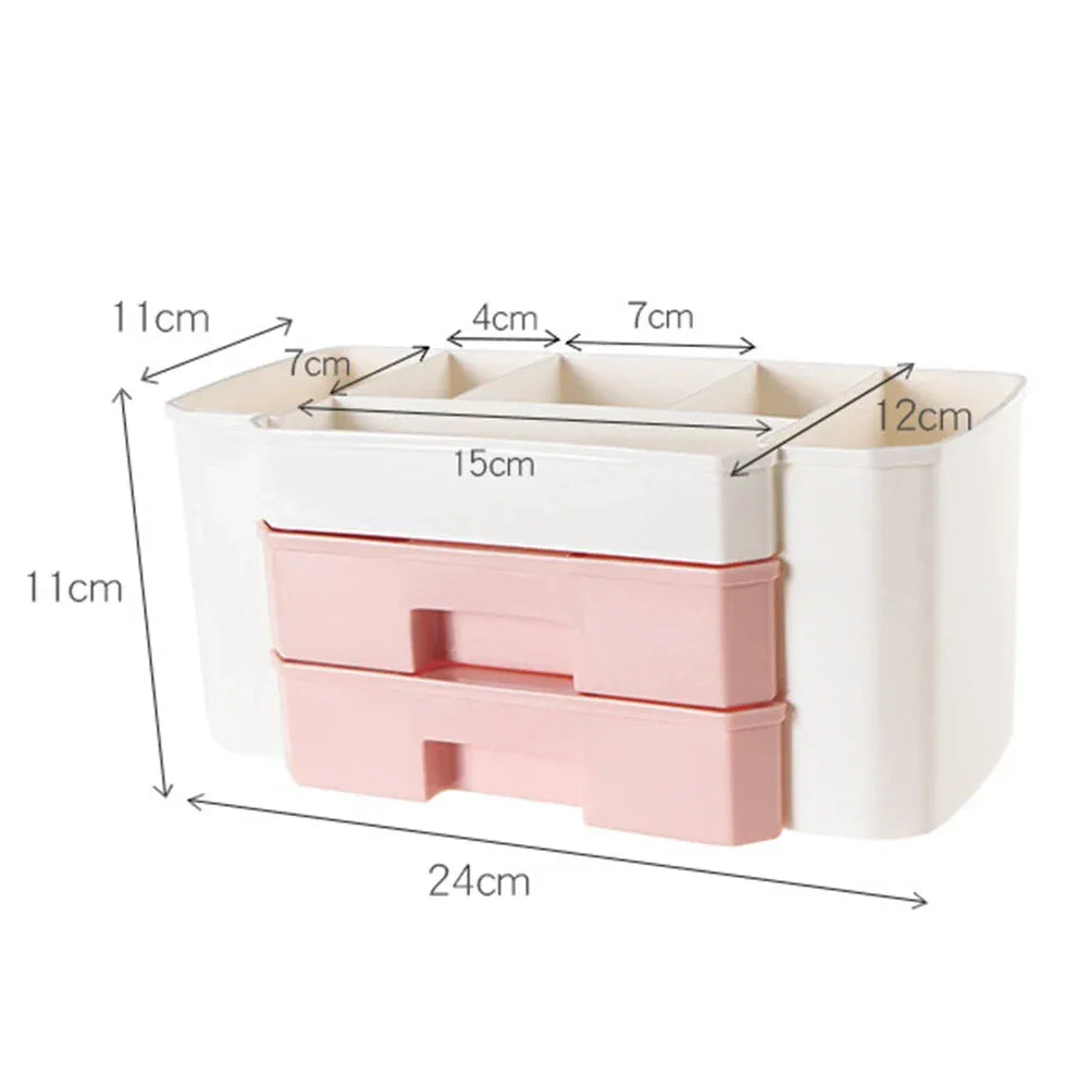 Large Plastic Makeup Organizer Box – Jewelry & Cosmetic Storage with Drawer - Clarify.pk