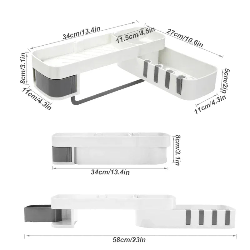 Space-Saving Corner Bathroom Shelf for Organized Storage - Clarify.pk