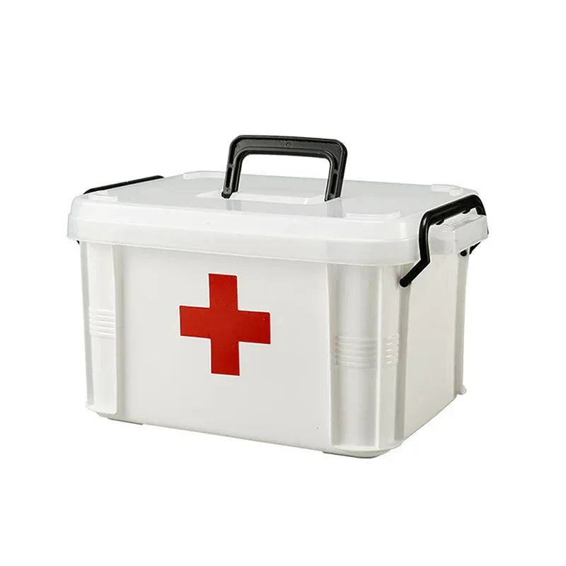 Portable First Aid Kit – Double-Layer Medicine Storage Box & Emergency Organizer - Clarify.pk