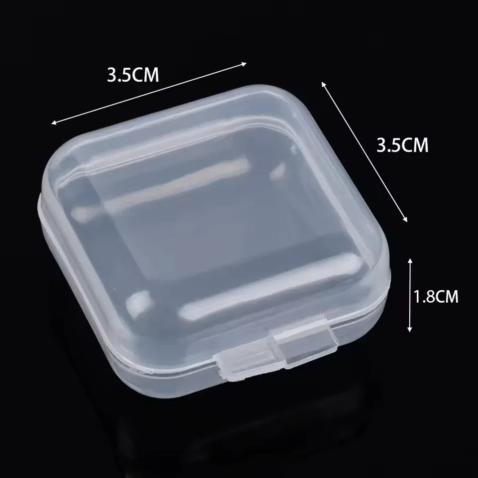 10-Piece Mini Transparent Storage Box – Square Plastic Jewelry Organizer - Clarify.pk