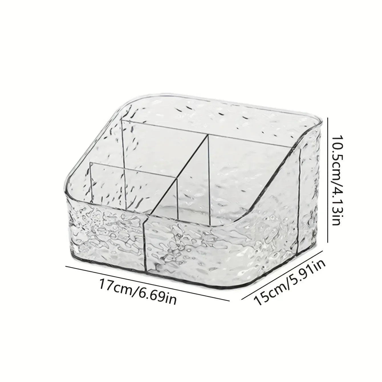 4-Compartment Acrylic Cosmetic Organizer – Transparent Storage Box - Clarify.pk